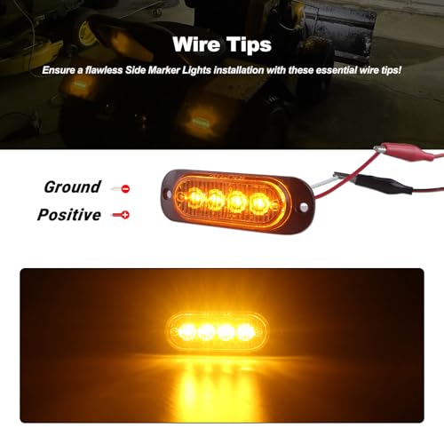 XtraGlow 3.4 Inch Trailer Marker Lights Amber LED Clearance Side Marker with Durable Aluminum Housing Surface Mount Design IP67 Waterproof for Pickup Truck Tractor Van RV Camper Motorhome 10Pcs - Image 4