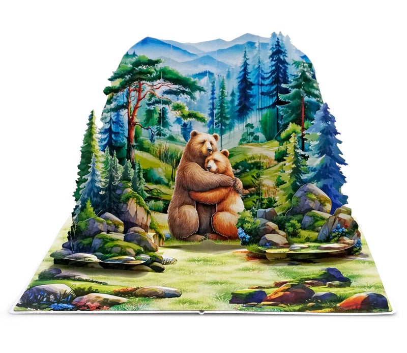 CUT POPUP.COM CUTPOPUP Valentines Day Card, Anniversary Card Pop Up, 3D Couple Greeting, Animal Love Gift for Her, Wife, Husband, Him, All Occassions (Bears) - Image 5