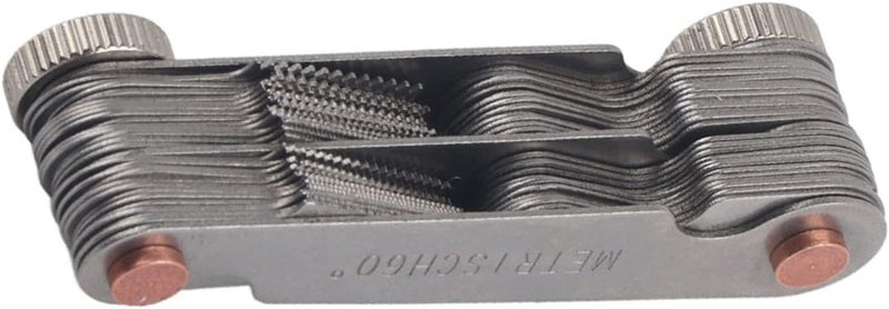 Thread Pitch Gauges Measure Tool Set, Screw Thread Pitch Measuring Tool 51Pcs America SAE Type, Stainless Steel Screw Thread Pitch Cutting Gauge Tool Set Pipe Thread Gauge (Metric + Imperial (52pc)) - Image 5