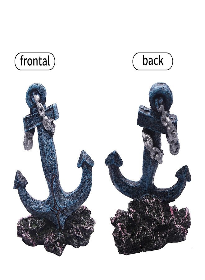 Saim Aquarium Boat Anchor Decoration, Simulation Resin Hide Boat Anchor Fish Tank Decoration for Home Garden Desktop Aquarium Landscape Decor - Image 5