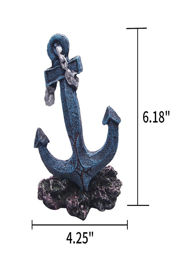 Saim Aquarium Boat Anchor Decoration, Simulation Resin Hide Boat Anchor Fish Tank Decoration for Home Garden Desktop Aquarium Landscape Decor - Image 2