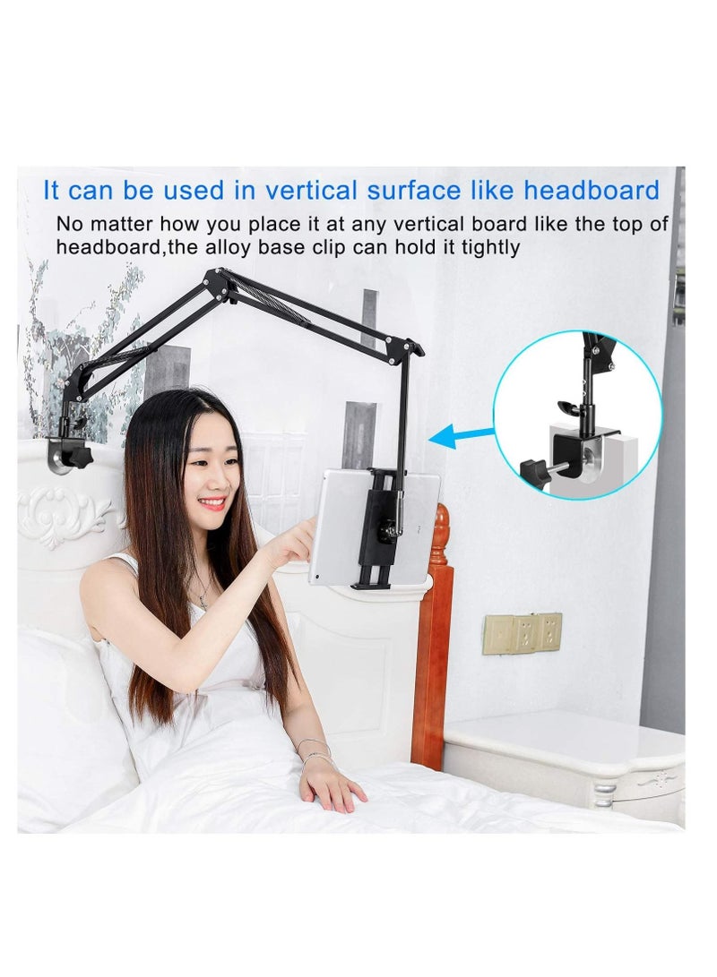 Tablet Stand Adjustable,Foldable Tablet Stand for Bed,Aluminum Universal Flexible Tablet Holder with 360 Degree Rotation for iPad/iPhoneX/iPad Pro/N-Switch,or Other 4.5~12.9 Inches Devices (Black) - Image 3