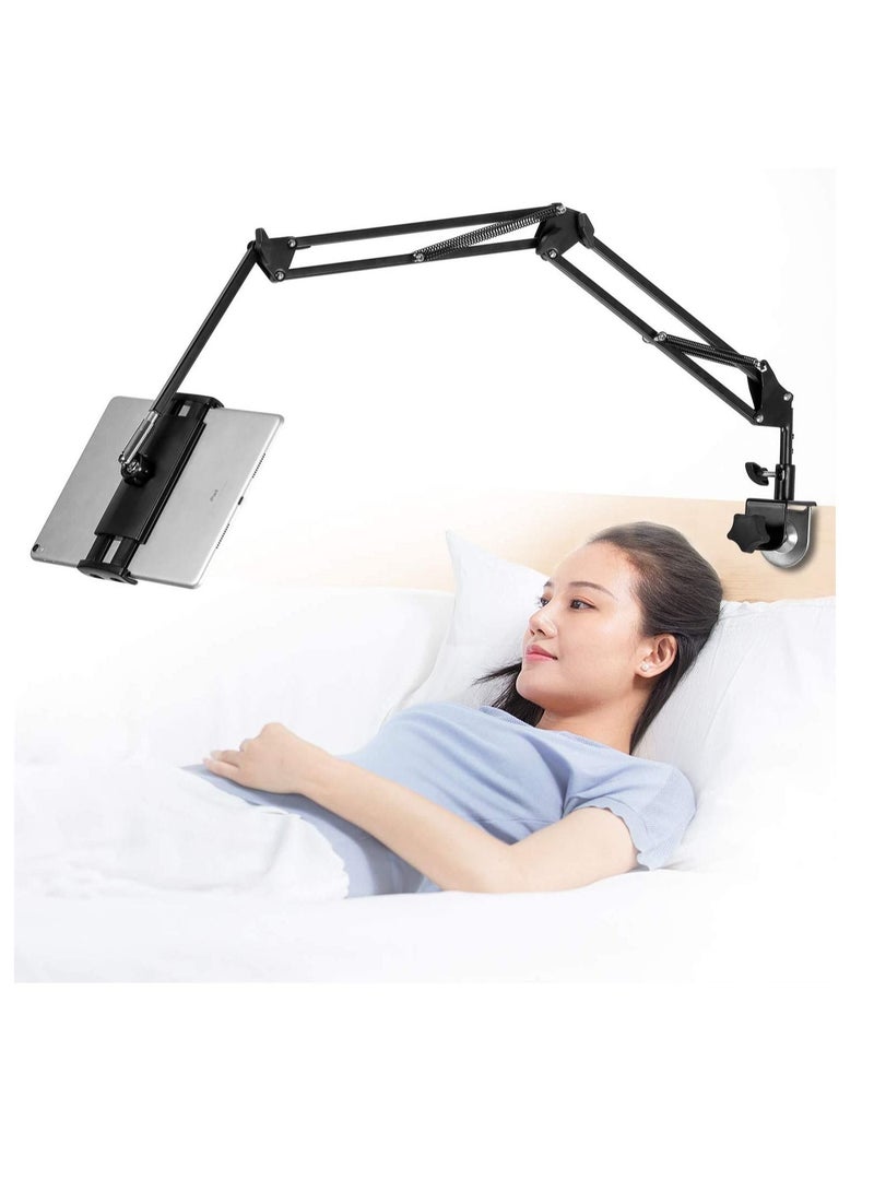 Tablet Stand Adjustable,Foldable Tablet Stand for Bed,Aluminum Universal Flexible Tablet Holder with 360 Degree Rotation for iPad/iPhoneX/iPad Pro/N-Switch,or Other 4.5~12.9 Inches Devices (Black) - Image 1