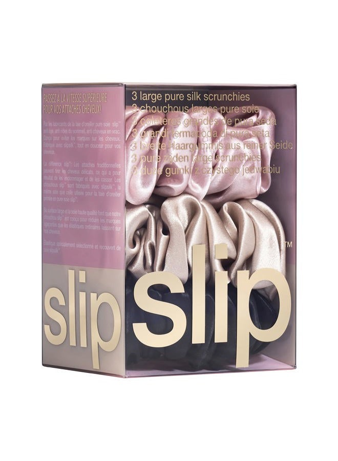 SLIP Women's Set of 3 Large Silk Scrunchies, Multi, 3 Count - Image 4