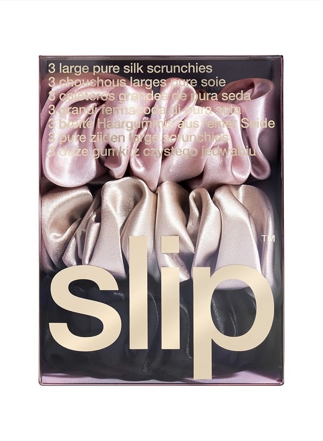 SLIP Women's Set of 3 Large Silk Scrunchies, Multi, 3 Count - Image 2