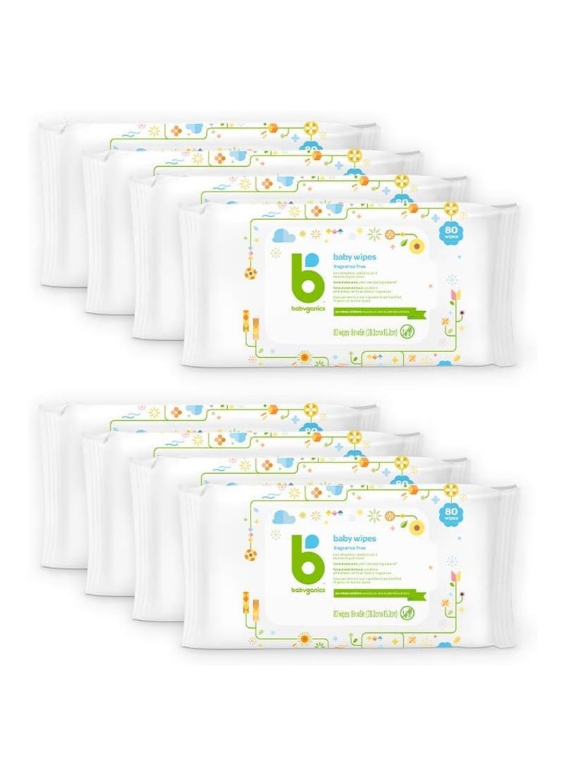 Babyganics - Packs Of 80 X 8 Baby Diaper Wipes, 640 Total - Image 1