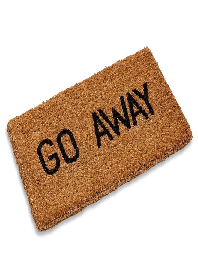 Kempf Go Away Doormat, 16 by 27 by 1-Inch, Funny Entrance Mat, Natural Coco Coir Fiber, No Rubber Backing - Image 1