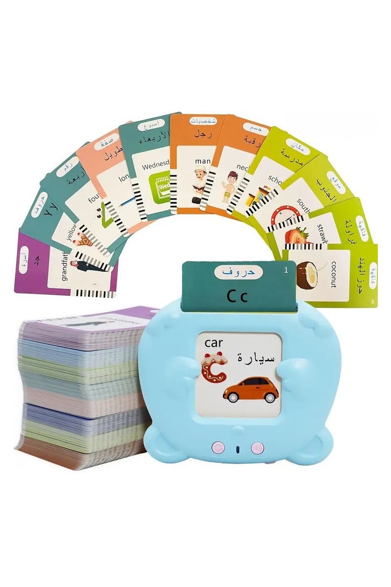 510 Arabic and English Bilingual Alphabet Talking Flash Cards for Kids Pocket Audio Visual Arabic Alphabet Word Cards Childrens Arabic Learning Toy - Image 1