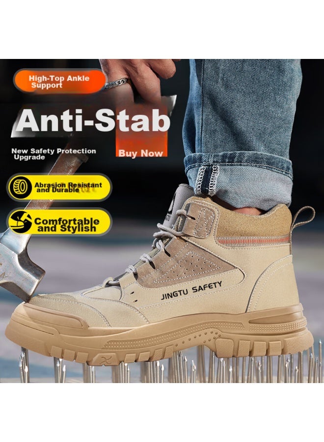 Jingtu Jingtu Safety Shoes For Men, High-top, Steel Toe Cap, Puncture-resistant, Wear-resistant, Safety Work Functional Shoes E3086-j 43  - Image 2