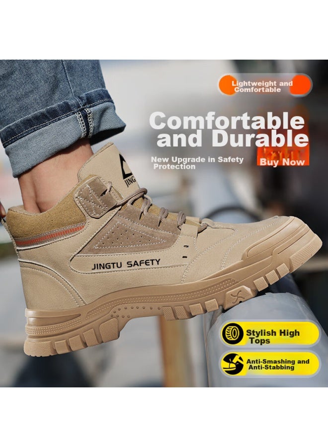 Jingtu Jingtu Safety Shoes For Men, High-top, Steel Toe Cap, Puncture-resistant, Wear-resistant, Safety Work Functional Shoes E3086-j 43  - Image 4