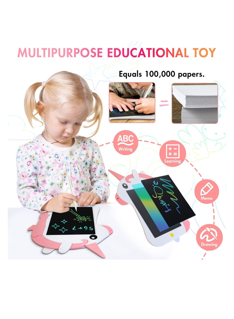 SYOSI Unicorn LCD Writing Tablet for Kids 8.5 Inch Doodle Scribbler Pad with Stylus,Painting Board, Magic Board, Birthday Gifts, Drawing Board Educational Toys for 3+ Years Old - Image 4