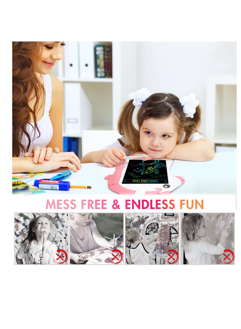 SYOSI Unicorn LCD Writing Tablet for Kids 8.5 Inch Doodle Scribbler Pad with Stylus,Painting Board, Magic Board, Birthday Gifts, Drawing Board Educational Toys for 3+ Years Old - Image 5