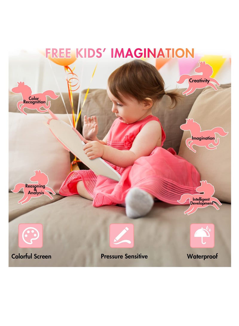 SYOSI Unicorn LCD Writing Tablet for Kids 8.5 Inch Doodle Scribbler Pad with Stylus,Painting Board, Magic Board, Birthday Gifts, Drawing Board Educational Toys for 3+ Years Old - Image 2