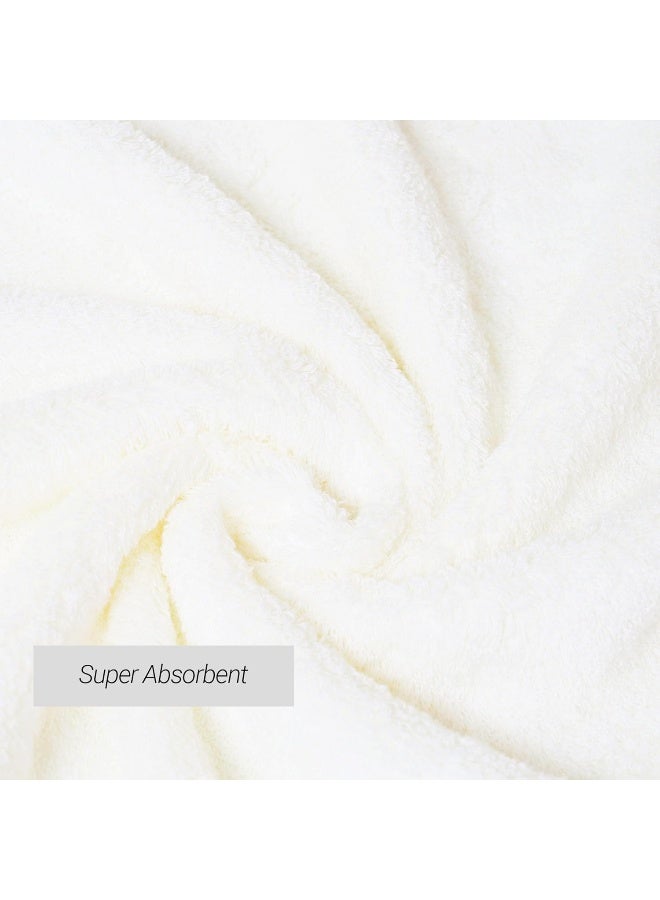 WarmSnow Large Bath Towel Sheets 31 x 62 inches, Set of 2 Durable Bath Sheet, 100% Cotton Soft, Highly Absorbent Towels for Bathroom (Ivory & Grey)  - Image 2