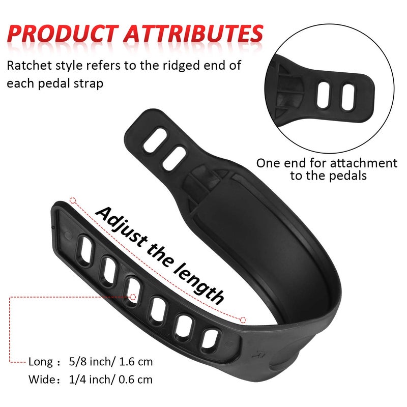 Gejoy 2 Pairs Exercise Bike Pedal Straps Universal Pedal Straps of 1.7 x 12 Inch for Exercise Cycle Home or Gym - Image 3