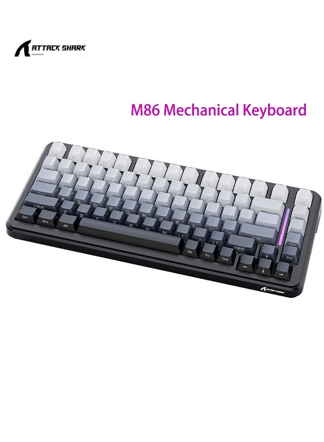 Attack Shark M86 82 Keys Wireless Mechanical Keyboard,75% Gasket Hot Swappable Custom Keyboard, Side Printed PBT Keycaps, RGB Backlit,Pre-lubed Switches,BT/2.4GHz/ Wired Mechanical Gaming Keyboard - Image 1