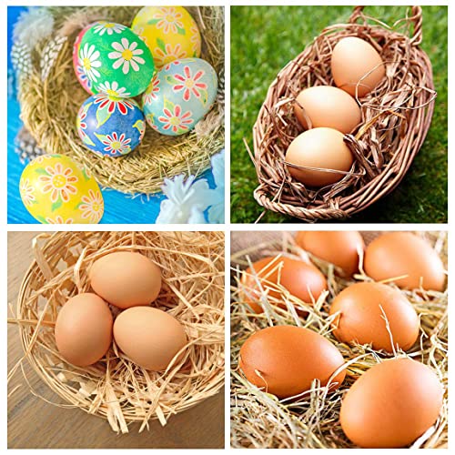 YunKo بيض مزيف خشبي 6 قطع بني لتزيين الحرف اليدوية - Image 5