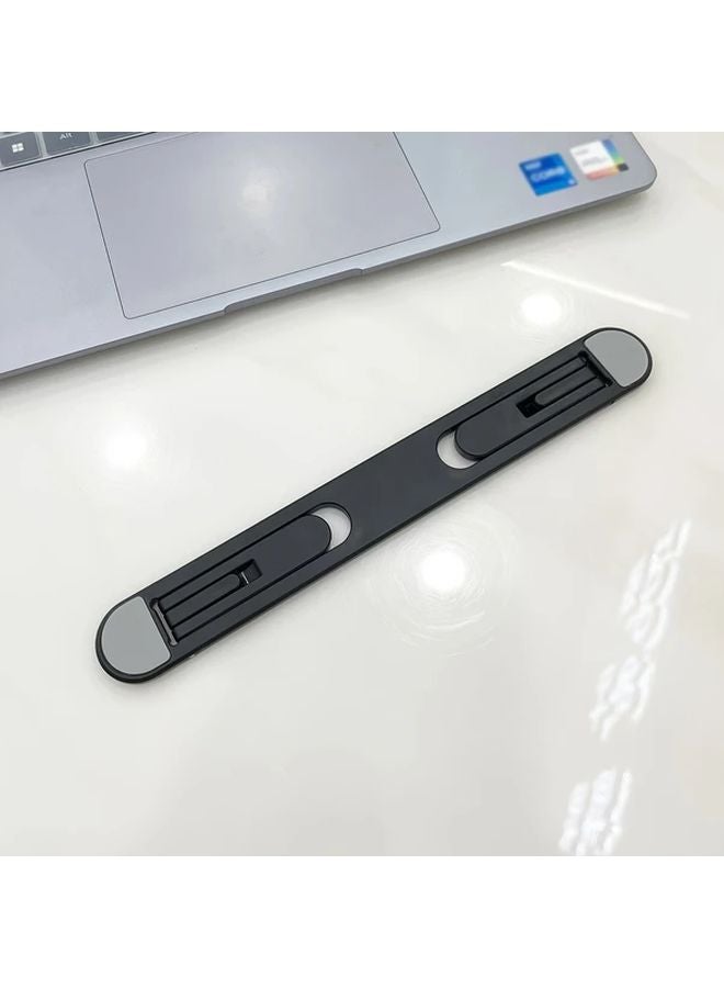 Ergonomic Laptop Stand Adjustable Aluminum Foldable Portable Cooling Base Black - Image 1
