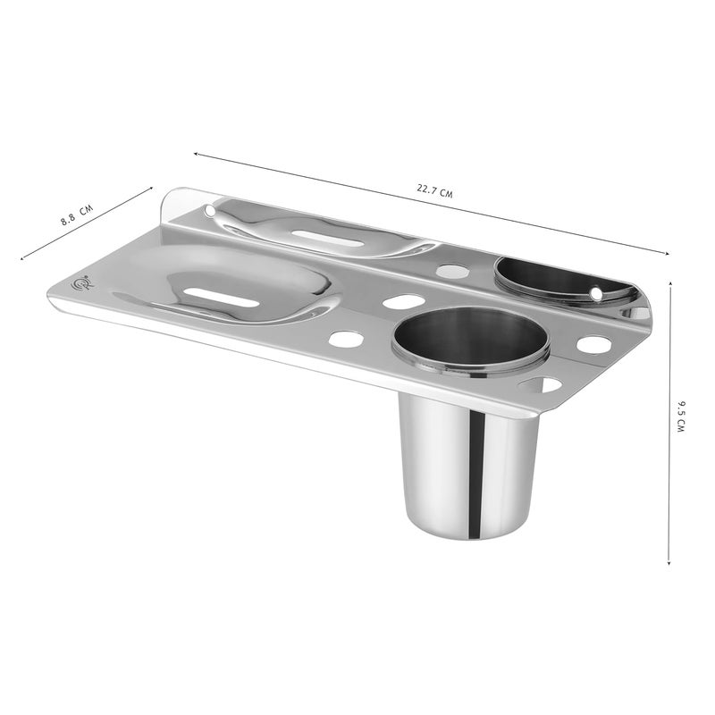 Raxon Innovation Soap Dish Tumbler Holder or Soap Case with Toothbrush Stand Material Stainless Steel Set of 1PS1 SOAPDISH with Tumbler Holder - Image 3