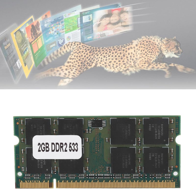 ذاكرة كمبيوتر محمول بسعة 2 جيجابايت DDR2 بتردد 533 ميجاهرتز و 200 دبوس، وحدة SODIMM من نوع DDR2 PC2-4200 للوحات الأم، ذاكرة RAM عالية السرعة مخصصة لأجهزة الكمبيوتر المحمولة القديمة. - Image 2