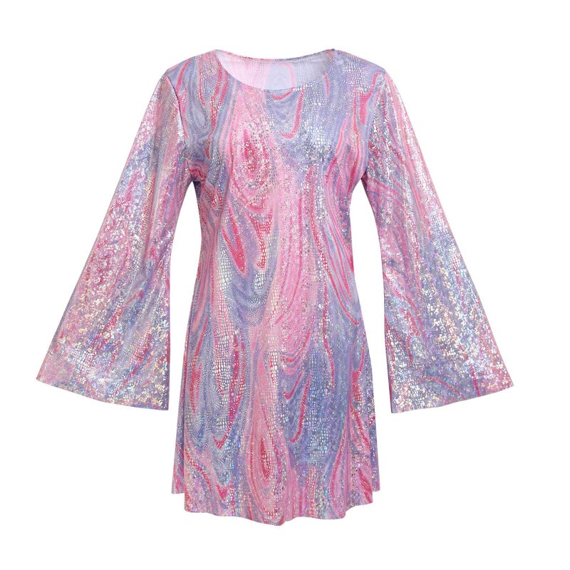 Halloween Hippie Sequin Dress Costume for Women Flared pants - Image 2