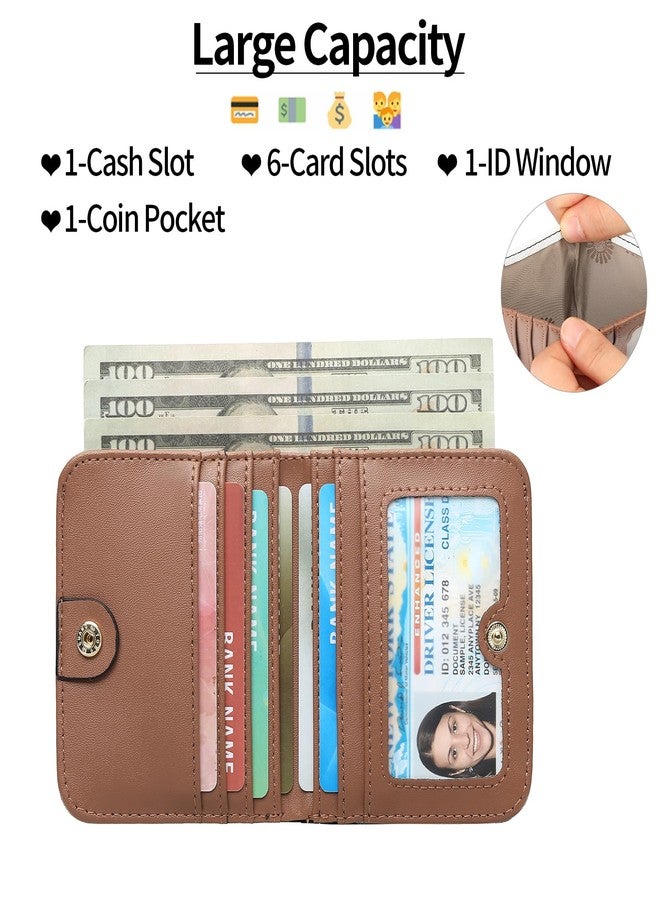 SENDEFN Slim Wallet for Women Bifold Small Leather Zipper Pocket Wallet, RFID Blocking Card Holder with ID Window - Image 2
