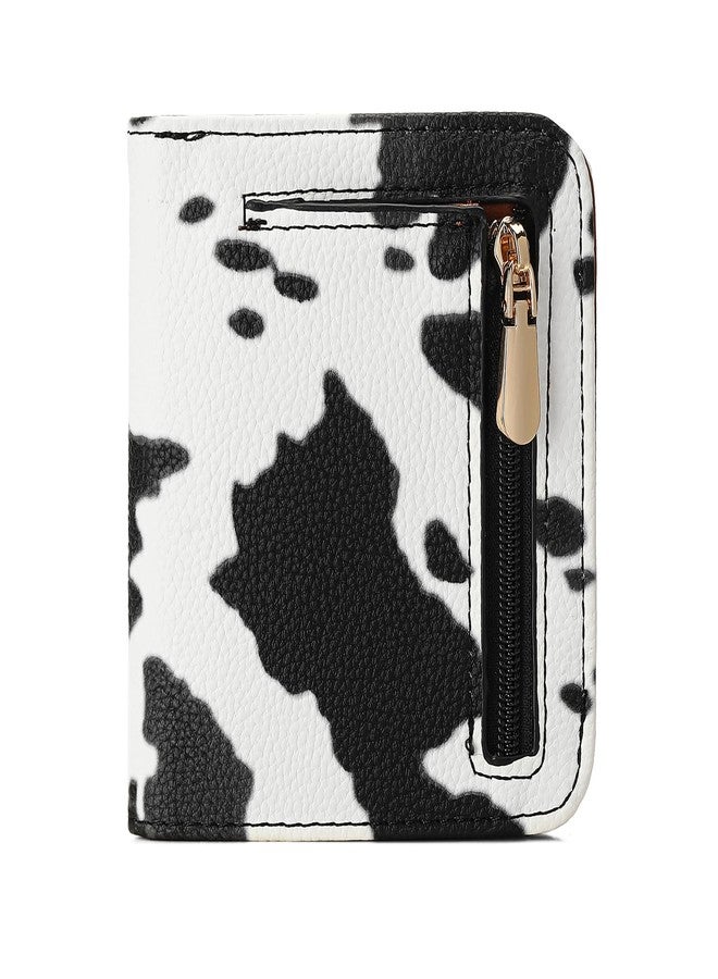 SENDEFN Slim Wallet for Women Bifold Small Leather Zipper Pocket Wallet, RFID Blocking Card Holder with ID Window - Image 1