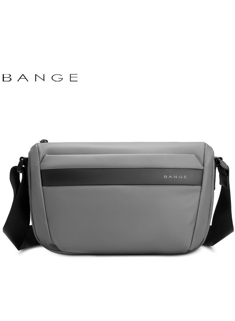 BANGE BANGE Men Crossbody Bag Waterproof Simple Business Bag (Grey)  - Image 1