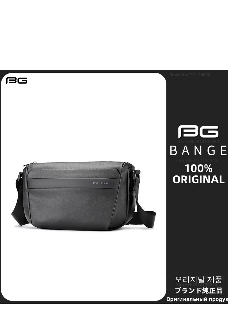 BANGE BANGE Men Crossbody Bag Waterproof Simple Business Bag (Grey)  - Image 4