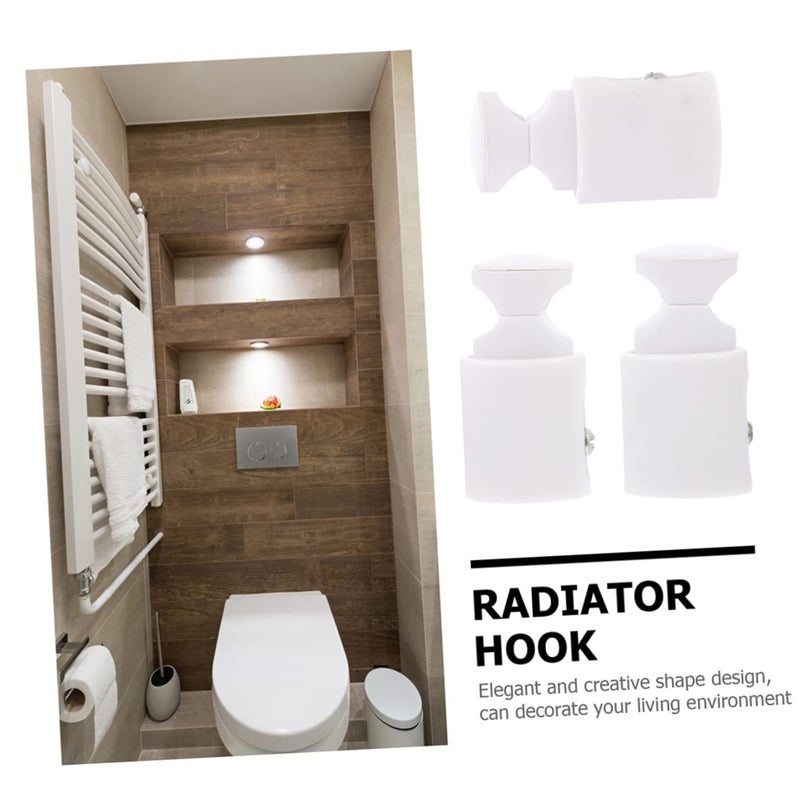 3 Pcs Plastic Radiator Towel Hooks Space Saving Wall Mounted Bathroom Shower Hangers - Image 4