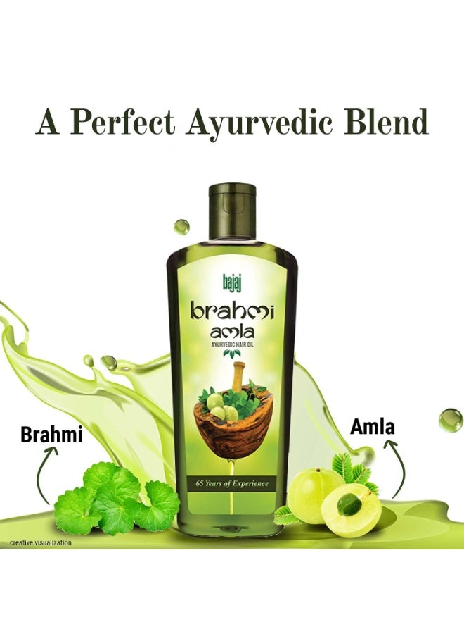 Bajaj Brahmi Amla Hair Oil, Ayurvedic Hair Oil, Reduces Hair Fall, 300ml - Image 2