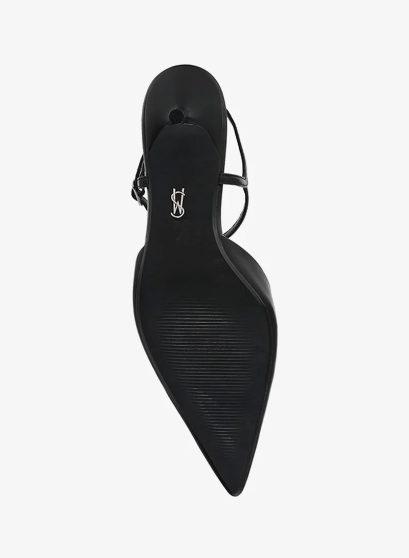 STEVE MADDEN Adelaide Black Slingback  Leather Heels