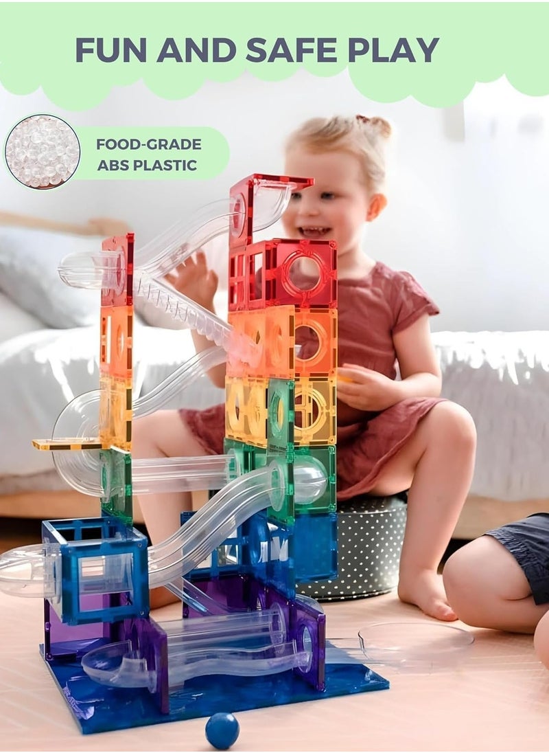 Magnetic Building Tiles - 97 Pcs Set of Vibrant 3D Blocks, Encourages Creative Construction, Promotes Educational Brain Development, Stimulates Imagination, STEM Toy for Kids 3+ Years  - Image 4