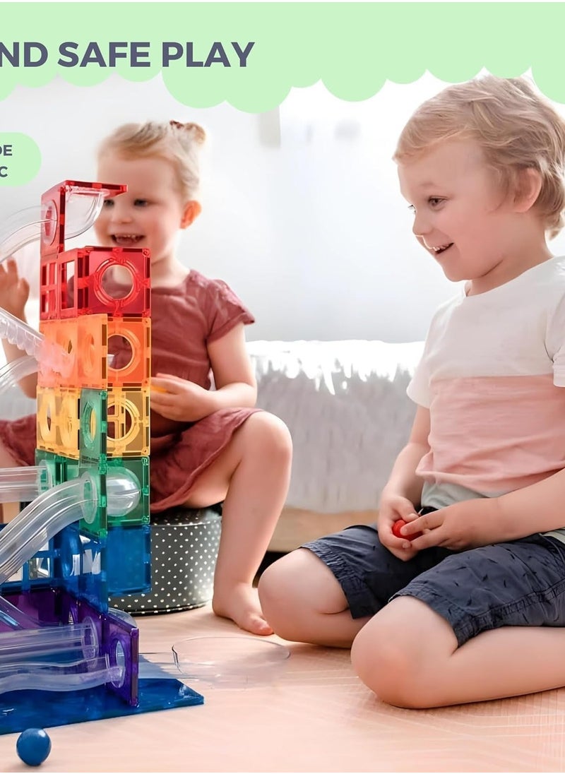 Magnetic Building Tiles - 97 Pcs Set of Vibrant 3D Blocks, Encourages Creative Construction, Promotes Educational Brain Development, Stimulates Imagination, STEM Toy for Kids 3+ Years  - Image 5