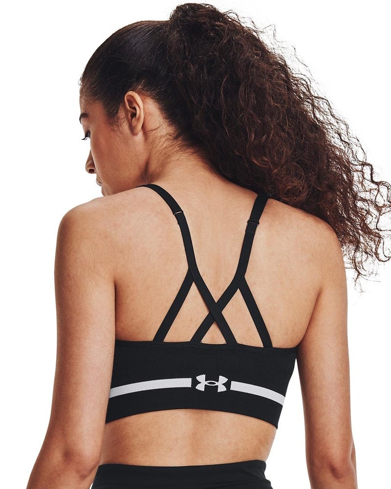 Under Armour Women's Seamless Low Impact Long Sports Bra , Black (001)/Halo Gray , X-Small - Image 3