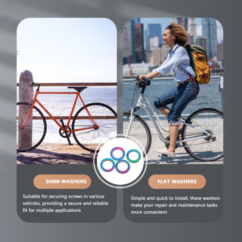 4pcs Metal Bicycle Headset Spacer Washers For Even Pressure Distribution Multi Color - Image 4