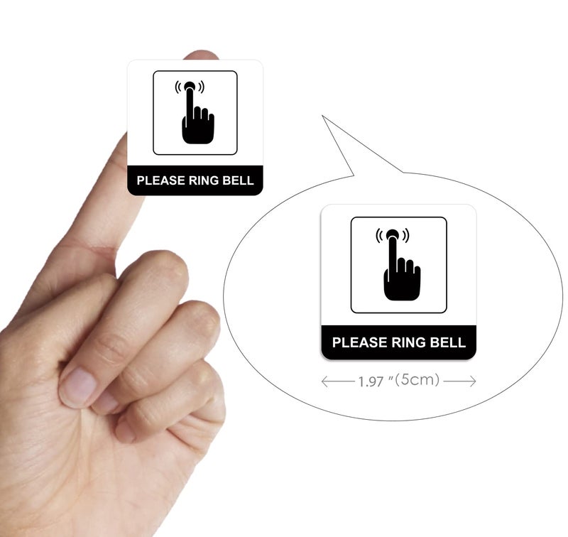 dealzEpic dealzEpic - Please Ring Bell Sign Stickers - Self Adhesive Peel and Stick Decals - 5x5cm  - Image 3