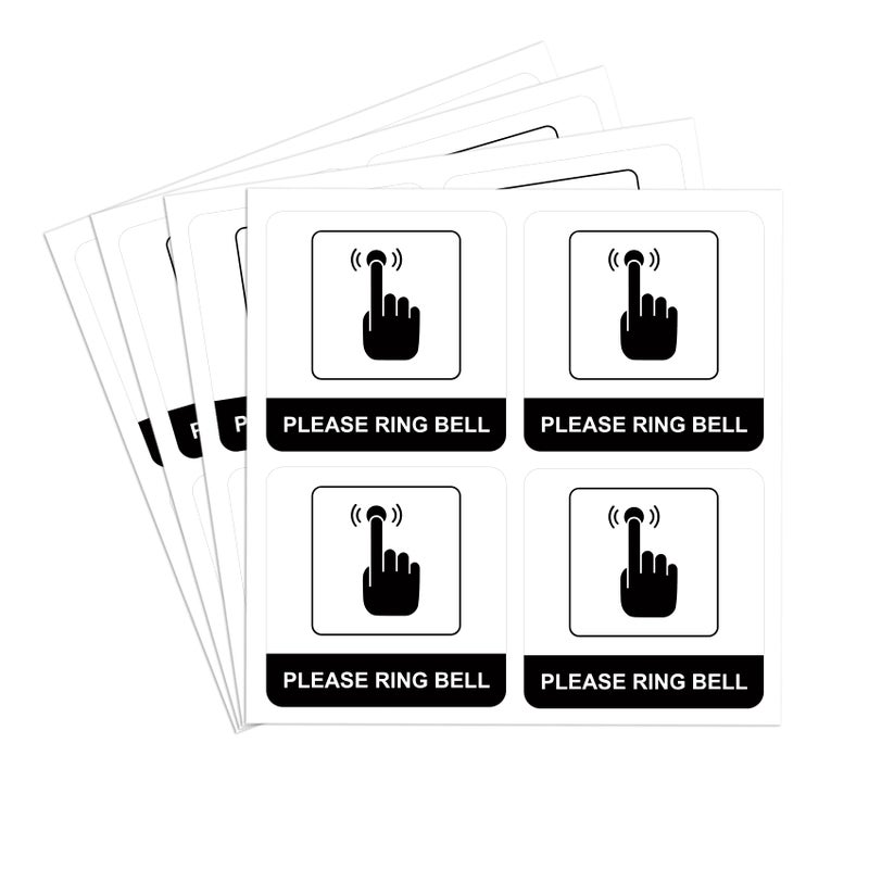dealzEpic dealzEpic - Please Ring Bell Sign Stickers - Self Adhesive Peel and Stick Decals - 5x5cm  - Image 1