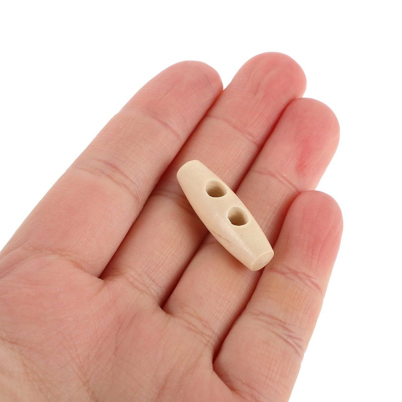 Balacoo 50pcs Wooden Toggle Buttons Two Hole Olive Shape For Sweaters And Overcoats Sewing Craft Accessories - Image 5