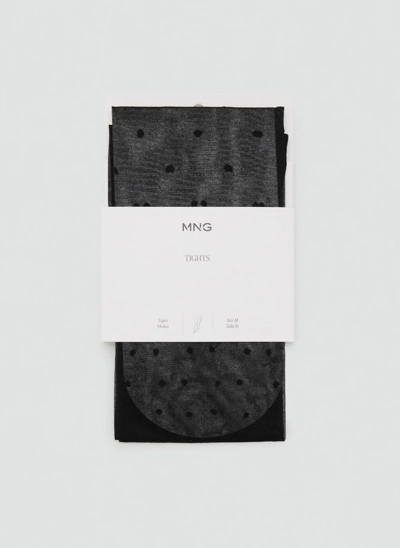 MANGO Polka-dot sheer stockings