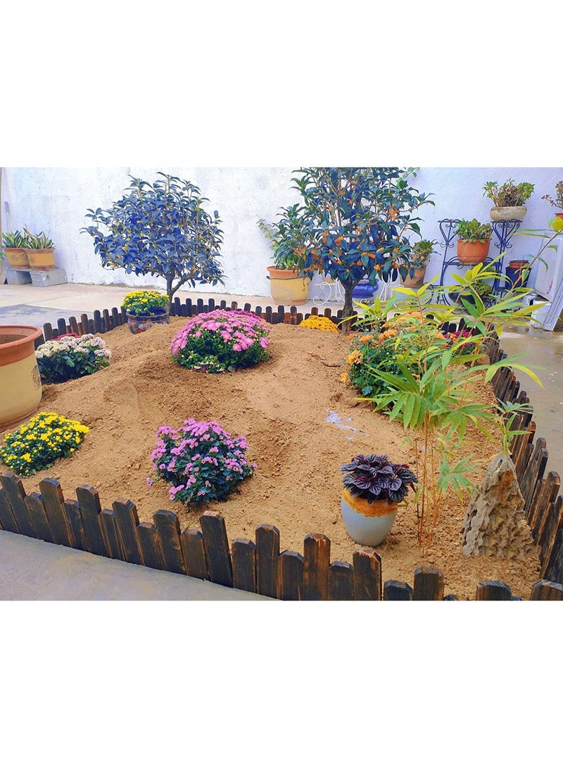 لينجوي سياج خشبي للحديقة ذو حواف بني 120x30x1 سم  - Image 4