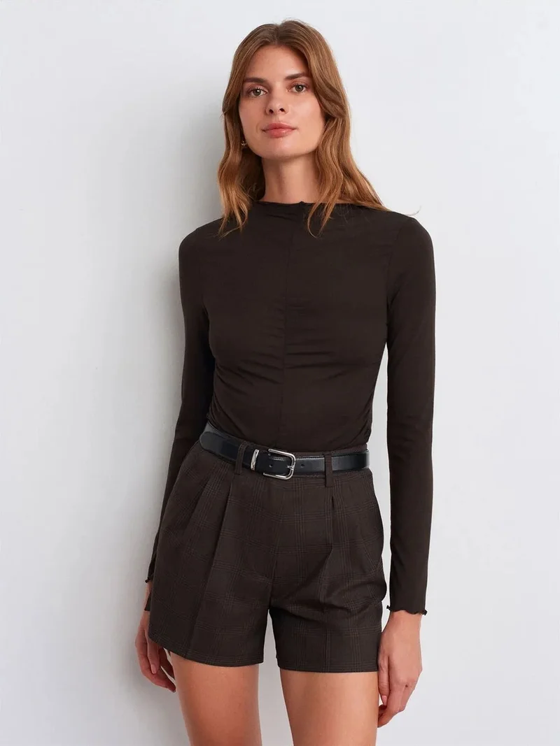 ديلفين Dilvin Slim Fit Long Sleeve Jersey Blouse