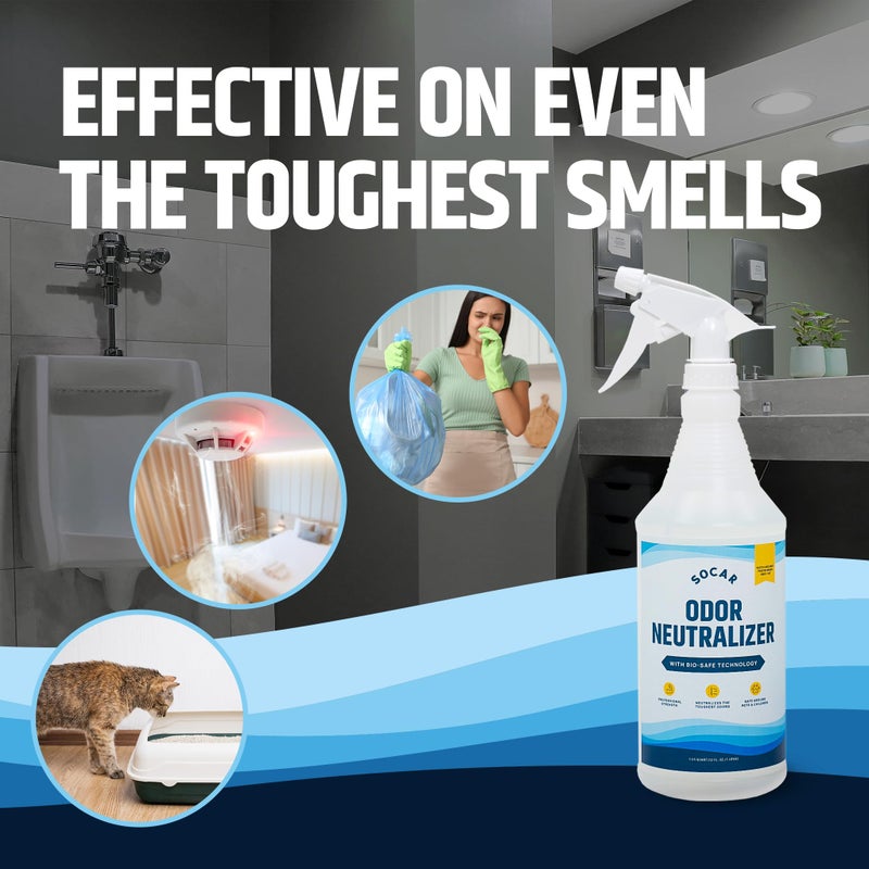 SOCAR - Odor Neutralizer Eliminates odors for Home, Office, Gym, Car. Eliminates Odors from Pets, Cooking, Sports Gear, Urine, Vomit & Unwanted, Strong Odors 32oz Liquid Spray - Image 3