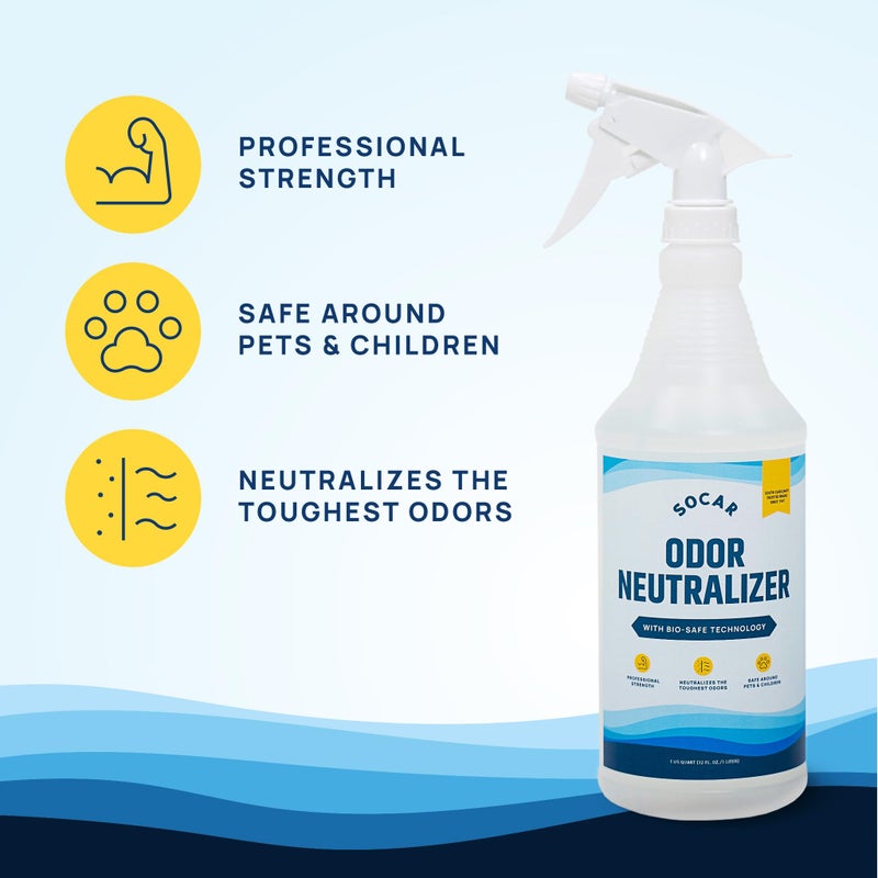 SOCAR - Odor Neutralizer Eliminates odors for Home, Office, Gym, Car. Eliminates Odors from Pets, Cooking, Sports Gear, Urine, Vomit & Unwanted, Strong Odors 32oz Liquid Spray - Image 2