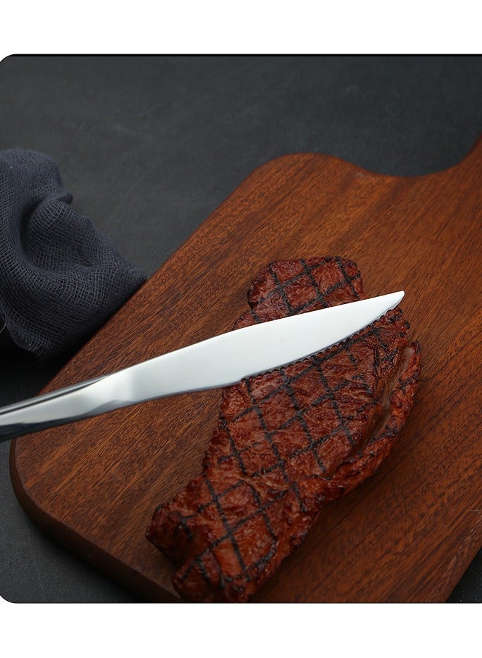 Thick Steak Knife Stainless Steel Tableware Home Beef Steak Knife Silver - Image 2