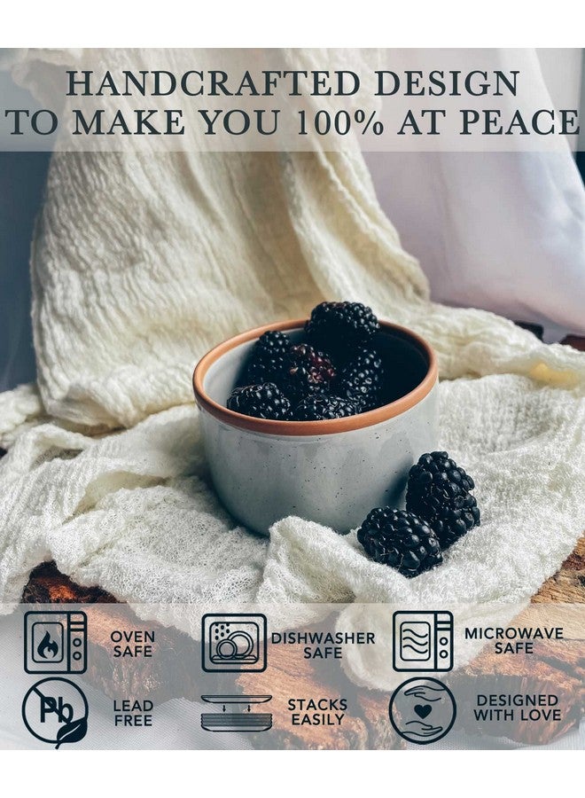 Mora Ceramic Ramekins - 8oz, Set of 6 - Small Oven Safe Baking Dishes/Cups - For Personal Pudding, Creme Brulee, Souffle, Serving Dip, Custard, Ice Cream - Single Mini Bowls - Assorted Neutrals - Image 3