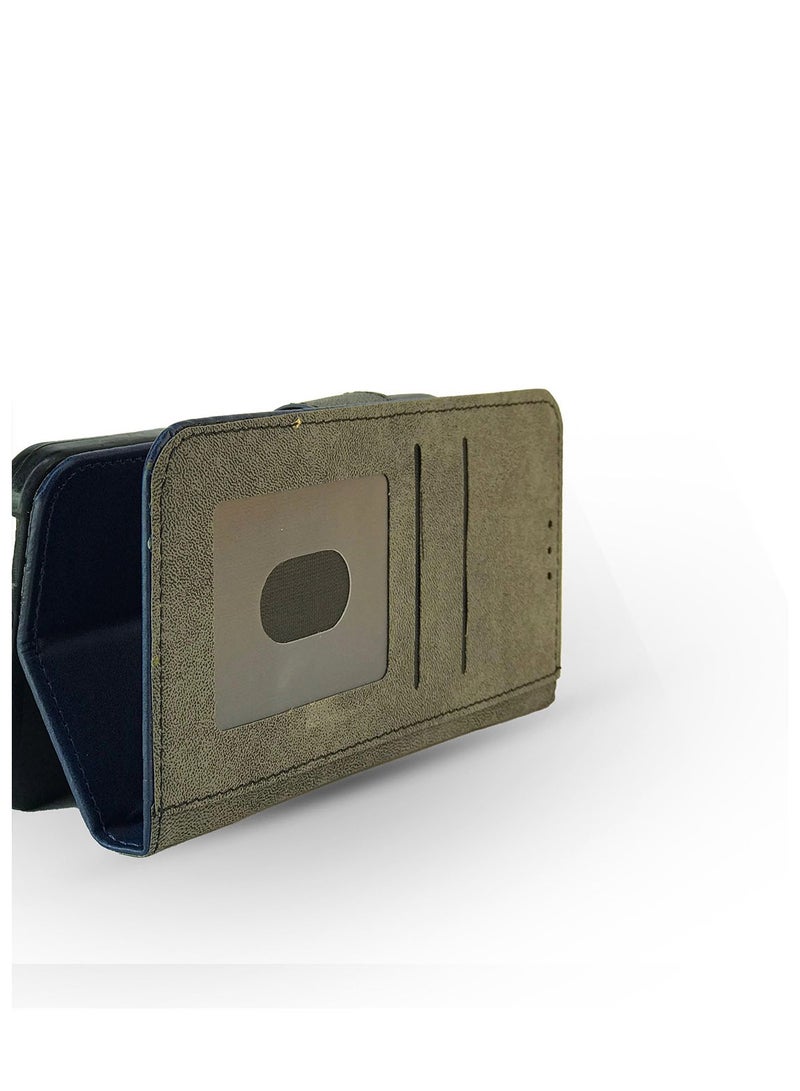 For Nokia C31 Flip Full Leather Wallet Card Slot Case wiith Kickstand,with Strap Magnetic Closure,Two-line design, Included Internal Tpu Silicone Case,Compatible with Nokia C31 (6.75'') (Blue)  - Image 4