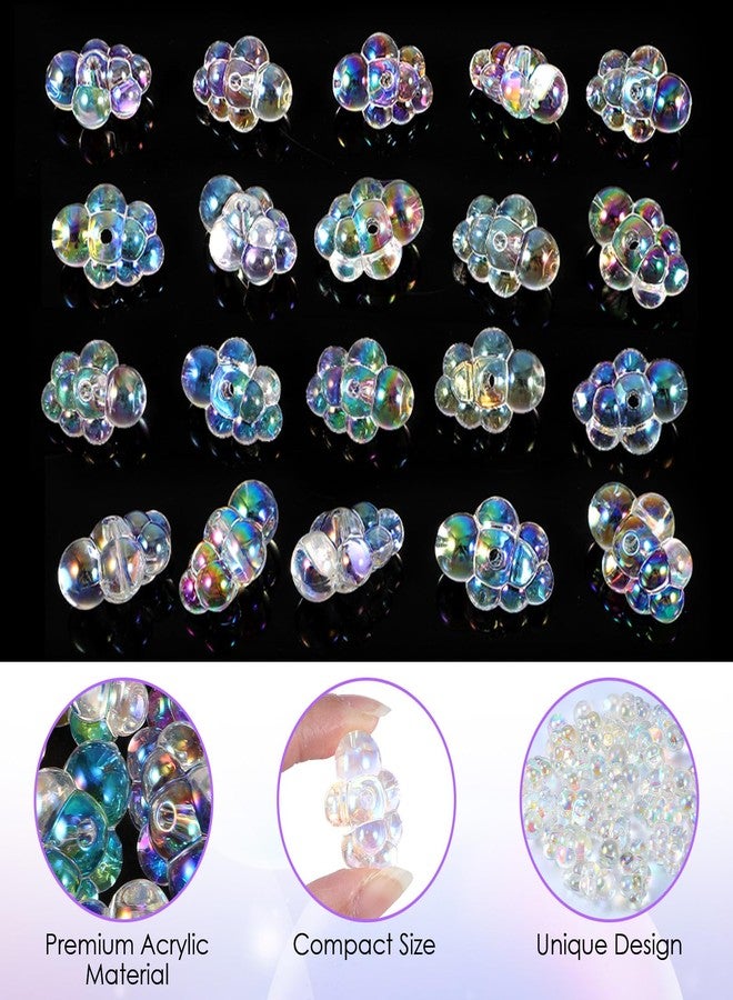 Sibba 20 Pcs Tiny Fake Bubbles for Dollhouse Mini Bathtub, Fake Bubble Clusters Dollhouse Accessories AB Colors Acrylic Bubble Cloud Beads Bubbles Decor for Fairy Garden Beach DIY Craft - Image 4