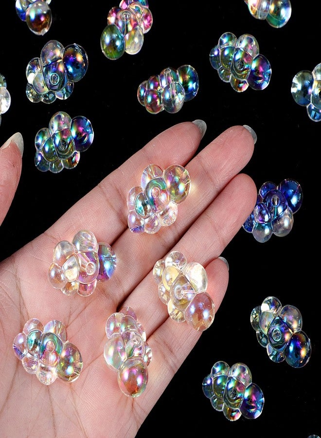 Sibba 20 Pcs Tiny Fake Bubbles for Dollhouse Mini Bathtub, Fake Bubble Clusters Dollhouse Accessories AB Colors Acrylic Bubble Cloud Beads Bubbles Decor for Fairy Garden Beach DIY Craft - Image 1
