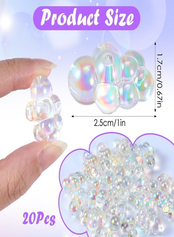 Sibba 20 Pcs Tiny Fake Bubbles for Dollhouse Mini Bathtub, Fake Bubble Clusters Dollhouse Accessories AB Colors Acrylic Bubble Cloud Beads Bubbles Decor for Fairy Garden Beach DIY Craft - Image 2